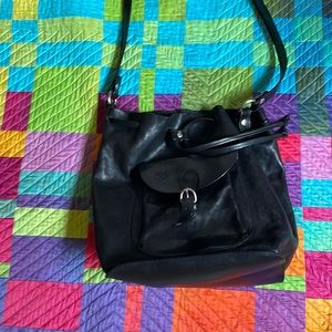 IL BISONTE black drawstring bucket bag